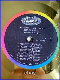 The Beatles Yesterday And Today 1966 Gold Vinyl Record